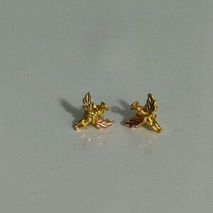 Gold and Pink Angel Earrings